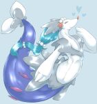  &lt;3 3_fingers ambiguous_gender anthro blue_body blue_hair eyes_closed feral fingers hair hi_res long_hair male mammal marine nintendo pinniped pok&eacute;mon pok&eacute;mon_(species) primarina semi-anthro simple_background smile solo video_games white_body wipeout888 