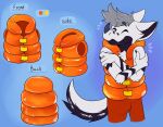  accessory anthro canid canine canis clothing costume dragon embrace fluffy happy hi_res hug hybrid inflatable inflatable_clothing invalid_tag jacket latex latex_clothing levi_sheppy life_jacket male mammal maverick maverick_(betaetadelota) model_sheet puffy rindeadsong rubber rubbery shiny_(disambiguation) solo solo_focus squeak squeaky topwear vest wagon wolf 