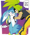  afrosoricid age_difference anthro backpack blue_body blue_fur blush breasts canid canine clothed clothing dialogue dominant dominant_female duo ear_piercing english_text featureless_crotch female fennec fox fur green_body green_fur grin hand_around_neck hi_res idw_publishing kitsunami_the_fennec male mammal muscular muscular_female navel nude older_female piercing purple_eyes sega smile sonic_the_hedgehog_(comics) sonic_the_hedgehog_(idw) sonic_the_hedgehog_(series) speech_bubble standing submissive submissive_male surge_the_tenrec tail_between_legs tenrec text unknown_artist worried young younger_male 