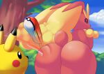  absurd_res aerth ambiguous_gender anthro big_butt bounce butt butt_jiggle duo female feral hi_res leaning leaning_forward looking_back lopunny nintendo pikachu pok&eacute;ball pok&eacute;mon pok&eacute;mon_(species) throwing_pokeball video_games 