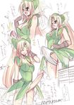  armpits blue_eyes blush breasts cleavage closed_eyes forehead_jewel futanari giantess medium_breasts open_mouth panties pink_hair riesz seiken_densetsu seiken_densetsu_3 sketch translation_request underwear 