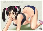  all_fours azasuke highres ling_xiaoyu tekken twintails 