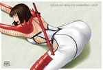  armor ass azasuke bodysuit hibana highres katana kunoichi_(game) looking_back nightshade ninja sheath sheathed skin_tight spandex sword weapon 