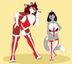  big_breasts breasts canine digital_media_(artwork) dog expansion female growth hair heterochromia husky inflation magic mammal needle nurse red_hair roleplay rubber simple_background xchiseaxmargaritax 
