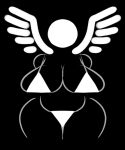  2021 anthro anthrofied belly_overhang big_breasts bikini bikini_thong bikini_top black_and_white black_background breasts clothing delta_rune_(emblem) digital_drawing_(artwork) digital_media_(artwork) faceless_character fecharis female half-length_portrait hands_behind_back humanoid monochrome portrait simple_background sketch slightly_chubby solo standing sunibee swimwear symbol thick_thighs thigh_gap undertale undertale_(series) unknown_species video_games wide_hips wings 