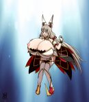  ! 1girl alternate_breast_size animal_ears anklet areolae artist_name artist_request blush breast_expansion breasts cleavage elbow_gloves gem giant giantess gigantic_breasts gloves gradient gradient_background highres jewelry light long_hair nervous nia_(blade)_(xenoblade) nia_(xenoblade) nipples open_mouth ribbon silver_hair sky solo surprised teeth thighhighs thighs very_long_hair watermark xenoblade_chronicles_(series) xenoblade_chronicles_2 ydbunny yellow_eyes 