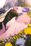  2021 conditional_dnp dragon feral fur hi_res horn nakoo pink_body pink_fur white_body white_fur wings 