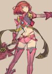  1girl breasts cleavage gem hair_ornament headpiece highres jewelry large_breasts pyra_(xenoblade) red_eyes red_hair rosia_san short_hair sketch solo tiara xenoblade_chronicles_(series) xenoblade_chronicles_2 