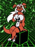  &lt;3 2018 anthro anubiis_werewolf bandai_namco big_breasts breasts digimon digimon_(species) digital_media_(artwork) fangs featureless_breasts featureless_crotch female guilina_(lucedo) guilmon hair hand_on_breast hi_res lips non-mammal_breasts nude open_mouth sitting solo thick_bottom_lip white_hair yellow_eyes 