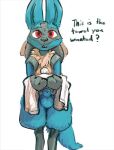  animal_genitalia balls genitals hi_res looking_at_viewer lucario male mindkog nintendo pok&eacute;mon pok&eacute;mon_(species) sheath simple_background solo towel video_games white_background 