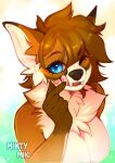  &lt;3 absurd_res anthro blue_eyes breasts brown_hair canid canine canis chest_tuft digital_media_(artwork) domestic_dog female fox hair hi_res husky mammal mikty_miki nordic_sled_dog nude simple_background smile solo spitz swift tongue tongue_out tuft 