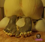 3d_(artwork) 5_toes anthro asian_clothing big_butt butt canid canine clothed clothing countershade_feet countershading digital_media_(artwork) feet female fennec foot_fetish foot_focus fox hi_res i2lsx kimota kneeling mammal sitting soles solo thick_thighs toes 