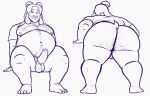  anthro anthrofied asgore_dreemurr balls beard belly big_belly big_butt blonde_hair body_hair boss_monster bovid butt butt_hair caprine cellulite chest_hair digital_media_(artwork) erection facial_hair fur genitals hair hi_res horn humanoid_genitalia humanoid_penis long_ears looking_at_viewer male mammal mature_anthro mature_male navel nipples nude overweight overweight_anthro overweight_male oystercatcher7 pecs penis presenting pubes simple_background sketch slightly_chubby solo thick_thighs undertale undertale_(series) video_games white_body wide_hips 