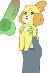  accessory alpha_channel animal_crossing anon anthro balls bell big_penis blush bodily_fluids canid canine canis chest_tuft crotch_tuft disembodied_penis domestic_dog female fur genitals green_body green_skin group hair_accessory hairband happy_harvey hi_res holding_up huge_penis human isabelle_(animal_crossing) larger_male male male/female mammal navel nervous nintendo nude open_mouth penis phone_drawing simple_background size_difference smaller_female sweat transparent_background tuft vein veiny_penis video_games yellow_body yellow_fur 