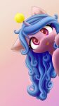  2021 :3 absurd_res ball blep blue_hair digital_media_(artwork) equid equine female feral gradient_background hair hasbro hi_res horn izzy_moonbow_(mlp) long_hair looking_at_viewer mammal mlp_g5 my_little_pony purple_eyes simple_background smile solo symbianl tennis_ball tongue tongue_out unicorn 