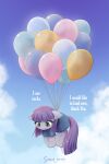  2021 2:3 absurd_res balloon blush cloud dialogue digital_media_(artwork) earth_pony english_text equid equine eyelashes female feral floating friendship_is_magic hair hasbro hi_res horse inflatable looking_down mammal maud_pie_(mlp) my_little_pony pony purple_hair sky solo symbianl text 