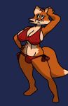  anthro big_breasts big_tail bikini breasts bulge canid canine clothing female fox gynomorph hi_res intersex karen_the_fox_(mexicommie) mammal mexicommie red_fox solo swimwear thick_thighs trans_(lore) trans_woman_(lore) visible_nipples 