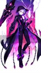  1boy add_(elsword) argyle bangs black_coat black_footwear black_pants boots closed_mouth coat elsword fractalmagnolia full_body gloves hair_between_eyes hood hood_up hooded_coat korean_commentary long_sleeves mad_paradox_(elsword) male_focus mismatched_sclera pants pink_eyes solo white_hair 