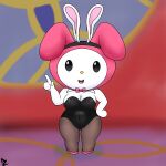  alexzozaya breasts clothed clothing female footwear hi_res humanoid lagomorph leporid mammal my_melody onegai_my_melody playboy playboy_bunny rabbit sanrio socks solo thick_thighs 