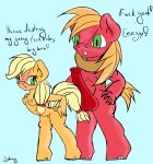  absurd_res andromorph anthro applejack_(mlp) balls big_macintosh_(mlp) big_penis blush breasts brother brother_and_sister butt colored dialogue digital_drawing_(artwork) digital_media_(artwork) duo earth_pony equid equine erection female friendship_is_magic fur genitals hair hasbro hi_res horse huge_penis incest_(lore) intersex johrnyreport looking_back male male/female mammal my_little_pony nipples nude open_mouth penis pony presenting presenting_hindquarters sibling sister smile young 