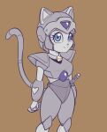  2021 absurd_res anthro armor blue_eyes breasts domestic_cat eyelashes felid feline felis female headgear helmet hi_res looking_at_viewer mammal melee_weapon polly_esther samurai_pizza_cats scorpdk smile solo sword weapon 