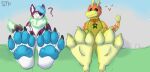  absurd_res anthro avian bird canid canine canis duo feet grass_field hi_res loom macro male male/male mammal paws smile smirk talons viraxe wolf wolftical wolftical(artist) 