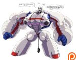  bulge chastity_(disambiguation) dragmon heroman hi_res machine male muscular nipples pump robot 