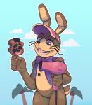  2021 anthro bow_tie buckteeth button_(fastener) clothing costume dessert digital_drawing_(artwork) digital_media_(artwork) dryer five_nights_at_freddy&#039;s five_nights_at_freddy&#039;s_vr:help_wanted food fursuit glitchtrap hair_dryer headgear headwear holding_object ice_cream lagomorph leporid male mammal melting open_mouth open_smile popsicle purple_eyes rabbit scottgames scut_tail short_tail skylordlysander smile solo tan_body teeth topwear vest video_games whiskers 