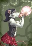  absurd_res anthro bottomwear clothed clothing crossdressing fishnet fishnet_legwear flower hair hi_res legwear male mammal munsu89 murid murine nectar oral plant rat rodent skirt solo stockings tongue tongue_out torn_clothing vines 