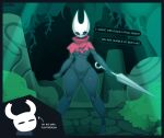  absurd_res angry anthro areola arthropod breasts clothing conditional_dnp dialogue female genitals hi_res hollow_knight hornet_(hollow_knight) inkplasm nipples pussy solo team_cherry thick_thighs torn_clothing video_games wardrobe_malfunction weapon 