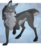  animated canid canine canis cervid dusk_(nightdancer) female feral fluffy fluffy_tail hooves hybrid looking_at_viewer madandcat mammal paws raised_leg solo tail_motion tailwag wolf 
