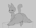  animal_crossing anthro backsack balls big_butt blush bob_(animal_crossing) butt digital_media_(artwork) domestic_cat felid feline felis foreskin fur genitals hi_res looking_at_viewer looking_back male mammal nintendo nude open_mouth penis presenting reddrago smile solo thick_thighs video_games 