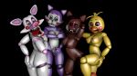 3d_(artwork) animatronic anthro avian bird black_background black_nose blue_eyes breasts brown_body brown_eyes brown_hair butt canid canine chicken cindy_(fnac) covering covering_breasts covering_crotch covering_pussy digital_media_(artwork) domestic_cat felid feline felis female five_nights_at_candy&#039;s five_nights_at_freddy&#039;s five_nights_at_freddy&#039;s_2 fox galliform gallus_(genus) genitals grimsbythedemolisher group hair hi_res looking_at_viewer machine mammal mangle_(fnaf) narrowed_eyes nipples nude open_mouth phasianid pink_eyes pink_nose popgoes purple_body pussy robot rodent saffron_the_squirrel sciurid scottgames simple_background source_filmmaker tongue tongue_out toy_chica_(fnaf) video_games white_body yellow_body yellow_eyes 