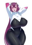  big_breasts breasts clothed clothing cosplay female hi_res horn horned_humanoid huge_breasts humanoid not_furry pinkkoffin simple_background solo spider-gwen white_background 