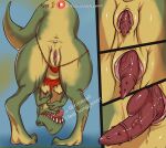  absurd_res andromorph cok comic dinosaur erection female feral genitals hi_res intersex male penis pussy reptile scalie solo splashtf transformation 