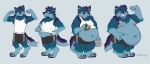  anthro belly belly_overhang biceps big_belly big_butt blue_body blue_fur bottomwear burger butt canid canine canis clothing eating exposed_belly fast_food fatpupp food fur grabbing_belly gym_bottomwear gym_clothing gym_shorts hi_res male mammal musclegut muscular muscular_anthro muscular_male navel nipples obese obese_anthro obese_male overweight overweight_anthro overweight_male pecs shirt shorts simple_background small_clothing smile solo tank_top thick_thighs topwear torn_clothing weight_gain wide_hips wolf yukon 