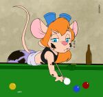  absurd_res anthro beer_bottle billiard_table billiards bottle chip_&#039;n_dale_rescue_rangers cigarette disney female gadget_hackwrench hi_res mammal mouse murid murine rodent solo wendel_fragoso 