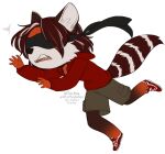  2021 5_fingers ailurid alpha_channel anthro brown_hair clothed clothing digital_media_(artwork) fingers hair kittydee male mammal open_mouth red_panda solo teeth tongue 