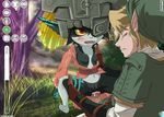  anal blonde_hair blush breasts cum fang game gloves grass hat helmet imp_midna link midna monster_girl open_mouth penis pointy_ears pussy red_eyes sex the_legend_of_zelda tree tunic uncensored 