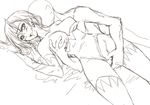  bare_shoulders blush breasts earrings elbow_gloves final_fantasy final_fantasy_iv fingering flieger gloves jewelry leotard leotard_aside long_hair lying monochrome pussy rydia shirt_pull sketch thighhighs thighs uncensored wavy_hair 