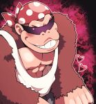  1boy ape donkey_kong_(series) funky_kong furry furry_male minashirazu no_humans pectorals smile solo 