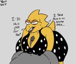  alphys anthro anthro_focus bent_over big_breasts big_butt blush bodily_fluids breast_play breasts buckteeth butt cleavage clothed clothing dialogue dress duo english_text erection eyewear faceless_character faceless_male female female_focus front_view fully_clothed genitals glasses grey_body grey_skin huge_breasts huge_butt huge_hips human human_on_anthro humanoid_genitalia humanoid_penis interspecies lizard male male/female mammal navel nipple_outline nipples non-mammal_breasts non-mammal_nipples open_mouth penis polka_dots reptile roccorox scales scalie sex short_tail simple_background solo_focus stuttering sweat teeth text thick_tail titfuck undertale_(series) wide_hips yellow_body yellow_scales 