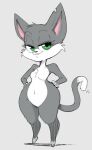  animaniacs anthro baby_(svtfoe) breasts chest_tuft claws dbaru disney domestic_cat featureless_breasts featureless_crotch felid feline felis female fur green_eyes grey_background grey_body grey_fur lidded_eyes mammal navel notched_ear parody pink_nose rita_(animaniacs) short_stack simple_background small_breasts solo star_vs._the_forces_of_evil thick_thighs tuft warner_brothers white_body white_fur wide_hips 