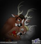  anthro antlers beau_varmint bed brother brothers bubba_varmint cervid duo embrace evil_grin furniture grin horn hug implied_incest incest_(lore) male male/male mammal plushie rape_face sibling smile wolfblade young 