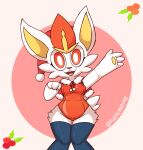  anthro bunny_costume christmas christmas_clothing cinderace clothing costume female hi_res holidays lagomorph leporid mammal mocho4266 nintendo pok&eacute;mon pok&eacute;mon_(species) rabbit solo video_games 