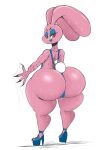  anais_watterson anthro big_butt bikini bikini_thong bodily_fluids butt camel_toe cartoon_network clothing female hi_res huge_butt lagomorph leporid looking_back mammal neom-daddy pink_body rabbit sling_bikini solo sweat swimwear the_amazing_world_of_gumball 