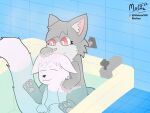  bath bathing bathtub domestic_cat felid feline felis hi_res mammal molma_(artist) molma_(character) water 
