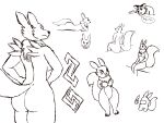  among_us anthro bandai_namco butt canid canine digimon digimon_(species) female fox hi_res innersloth male mammal mike_santos renamon sketch video_games wide_hips 