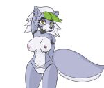  anthro breasts canid canine canis ear_piercing female five_nights_at_freddy&#039;s five_nights_at_freddy&#039;s:_security_breach genitals hair hand_behind_head lipstick machine makeup mammal multicolored_hair navel navel_piercing nipple_piercing nipples nude piercing pussy robot roxanne_wolf_(fnaf) scottgames skelmandraws solo standing video_games wolf 