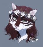  2018 brown_hair digital_media_(artwork) domestic_cat eyebrows eyelashes felid feline felis hair headshot_portrait hi_res mammal plgdd portrait smile 